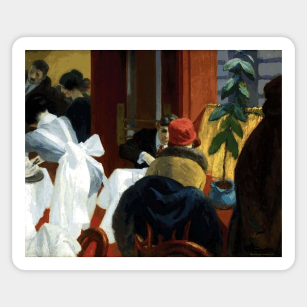 High Resolution Edward Hopper New York Restaurant 1922 Sticker by tiokvadrat